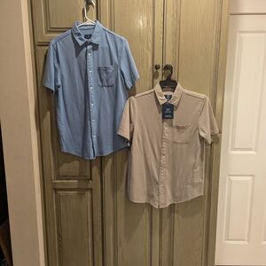 George Casual Button Down Shirts in Blue and Tan